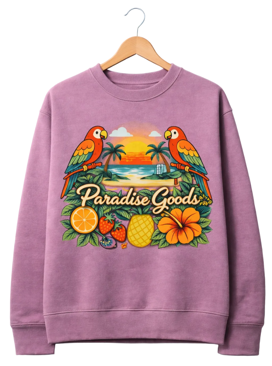 Paradise Goods Tropical Sunset Crewneck Sweatshirt